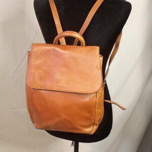 LODIS "Kai" Caramel-Color Leather Day Pack Backpack--Super Soft, Medium Size